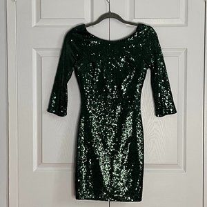 Green Sequin Mini Dress